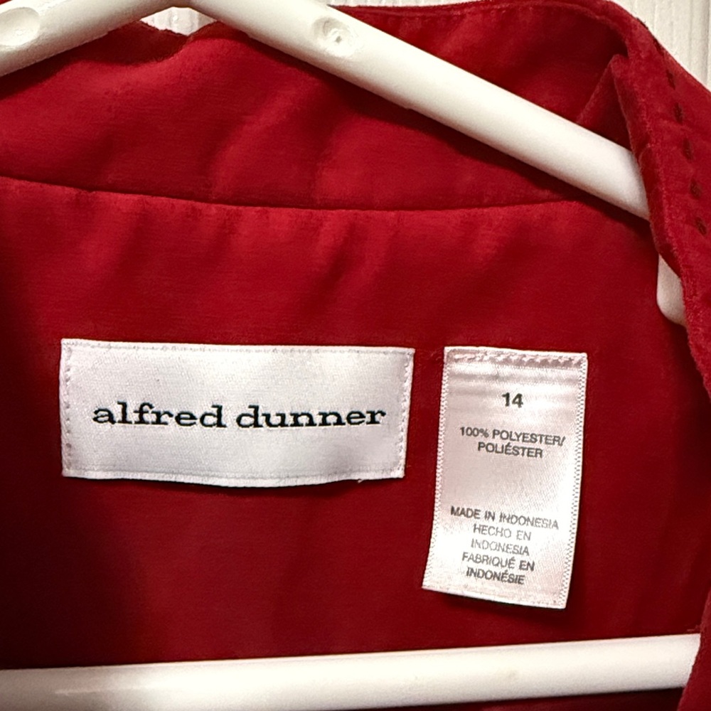 Alfred Dunner Deep Red Button-Front Blazer Jacket - Picture 2 of 3